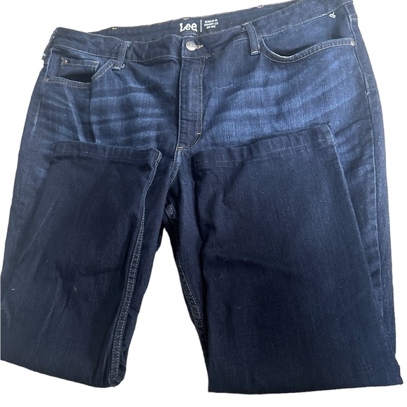 Womens LEE Mid Straight Denim Jeans Plus size 22 X-Short - Picture 2 of 5